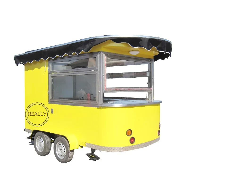 

510 cm length Free shipping Food Carts Mobile Stainless Steel Hot Dog Cart concession Trailer towable Food Trailer For Sale