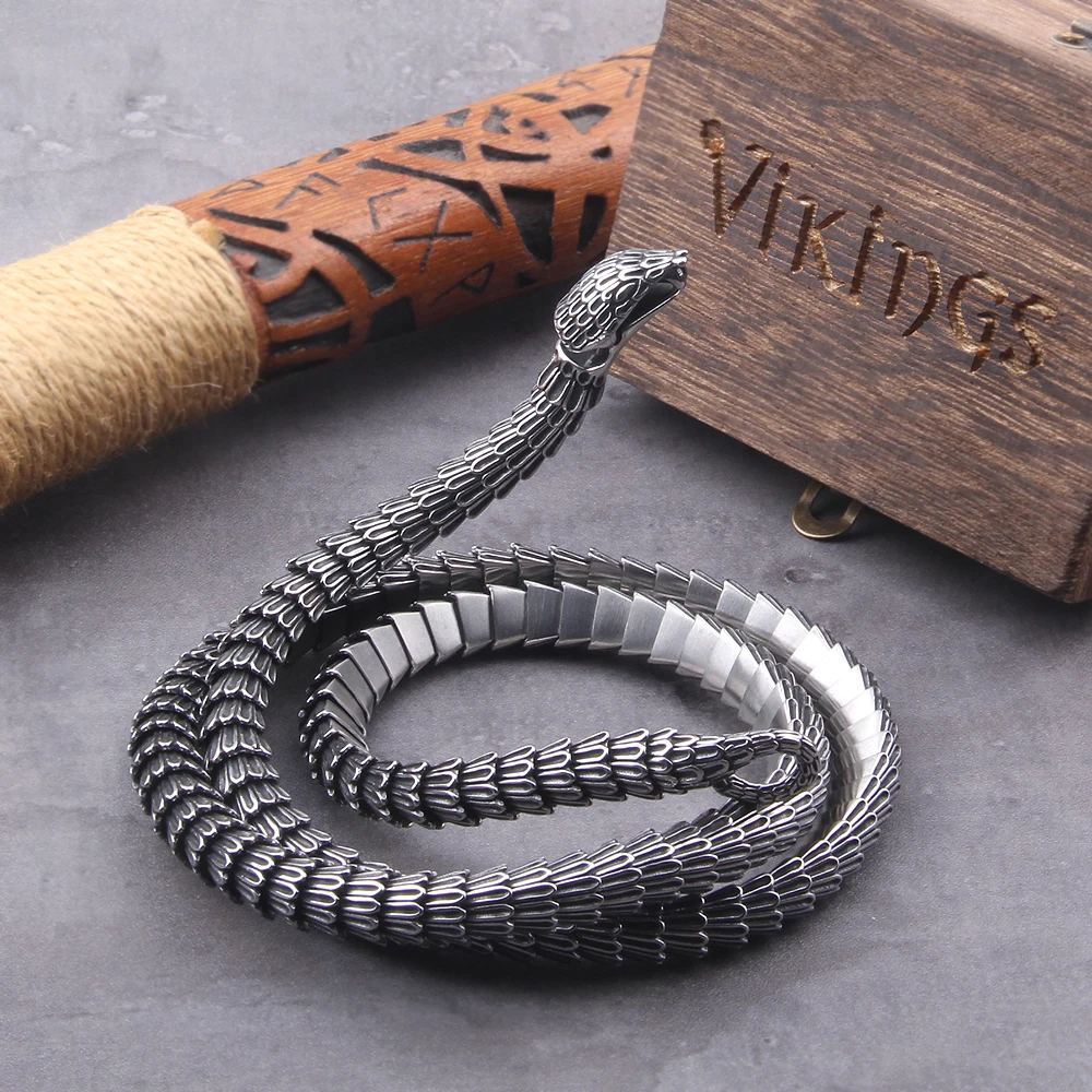 Viking Ouroboros vintage punk Necklace for men never fade stainless steel fashion Jewelry hippop street culture