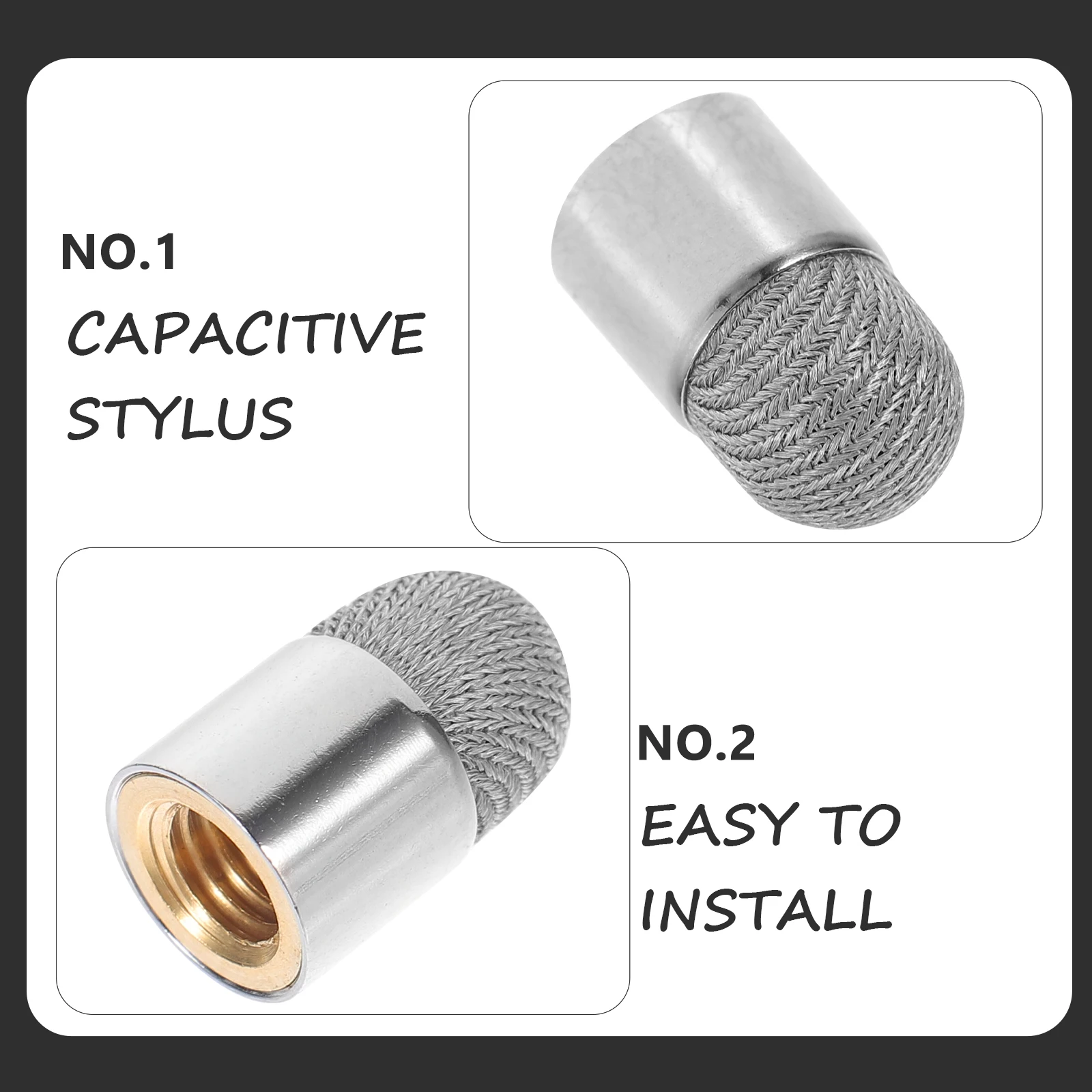 5pcs Capacitor Tip Stylus Mesh 7mm M5 Thread Touch Screen Pen Tips for Tablet Conductive Fabric Wear Resistant Sketch Draw