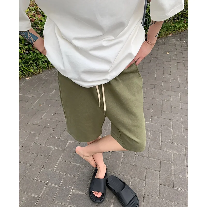 

een Hemp Cotton Sports orts Men's Summer New American High Street Dstring Pants Trendy Brand Knee-Length Five-Poi...