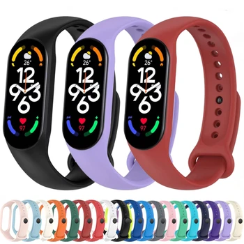 Pasek silikonowy do bransoletki Xiaomi Mi Band 7 6 5 4 3 Akcesorium do bransoletki Miband 7 6 5 Pasek do zegarka Mi Band 4 5 6 7 Correa