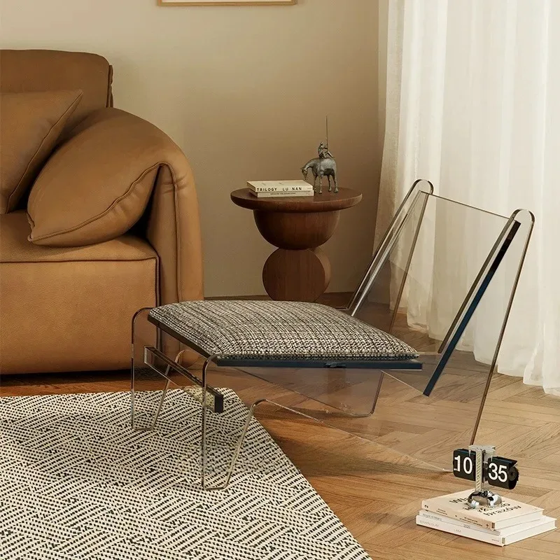 

【Brand New】 Acrylic Leather Stool Support Wholesale Optional Colors Sizes Grid Retro Cushion Sofa Acrylic Chair