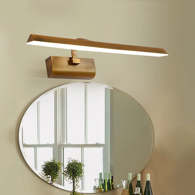 Triangle Shape Mirror Light Led 8W 41CM Europe Bathroom Bedroom Cosmestic Wall Light Vintage Bronze Picture Front Headlight