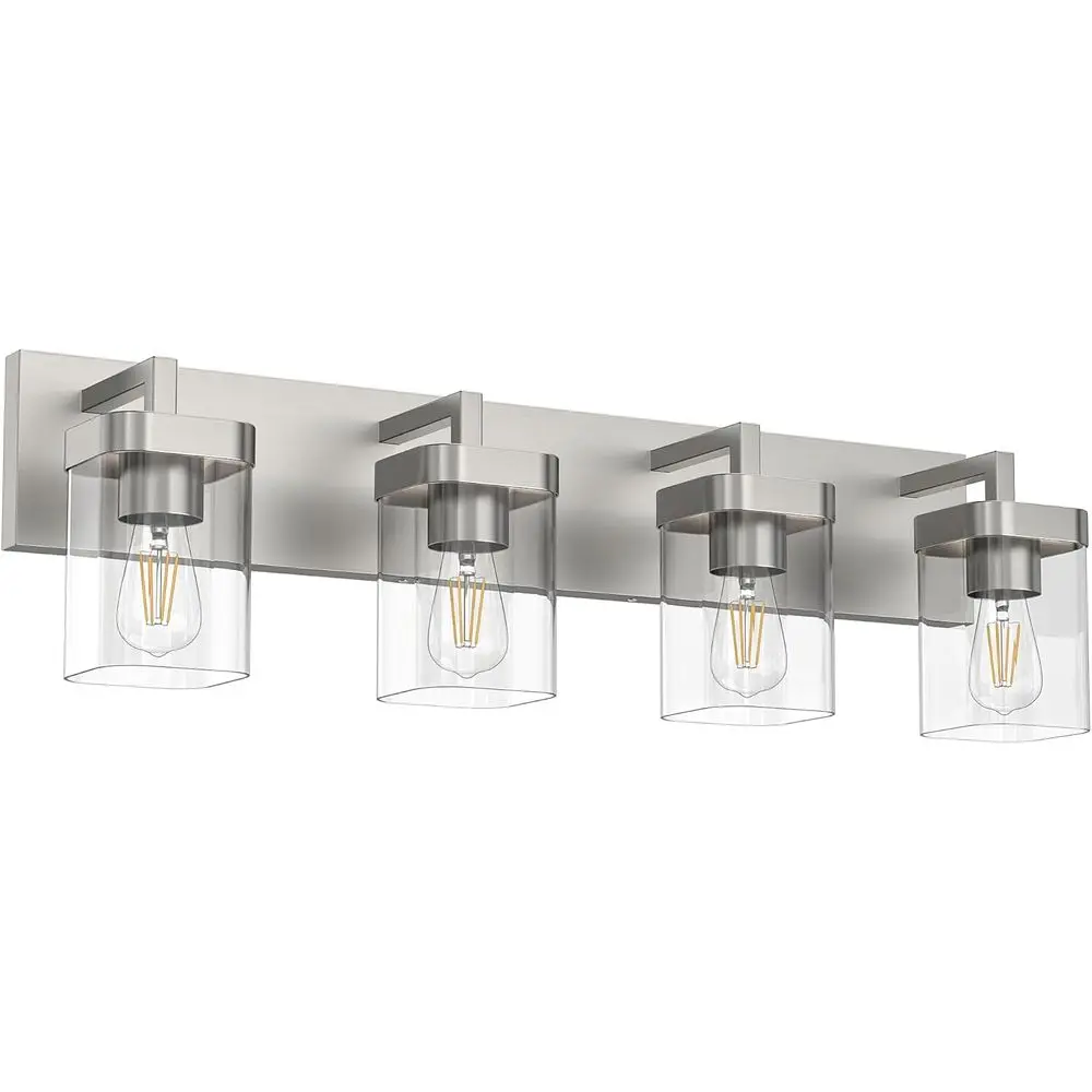 

4-Light Bathroom Light ixtures, Brushed Nickel Vanity Lights or Bathroom, Kitchen, Living Room, ern Bathroom Vanity Lights with