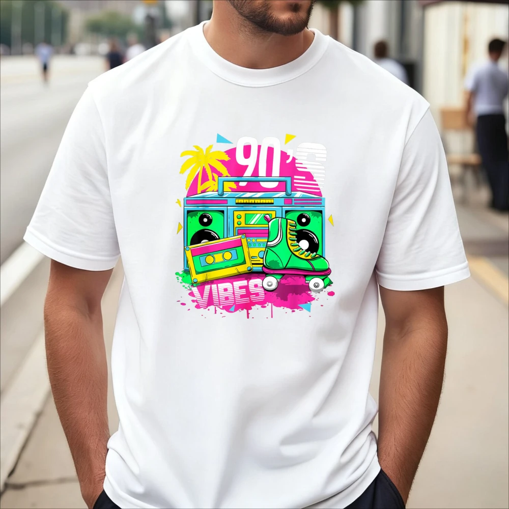 90s Vibe 1990s Vintage Style Sound Recorder Tape Graphic Printed Old School T-Shirt Classics Short Sleeve Summer Man Women Tees