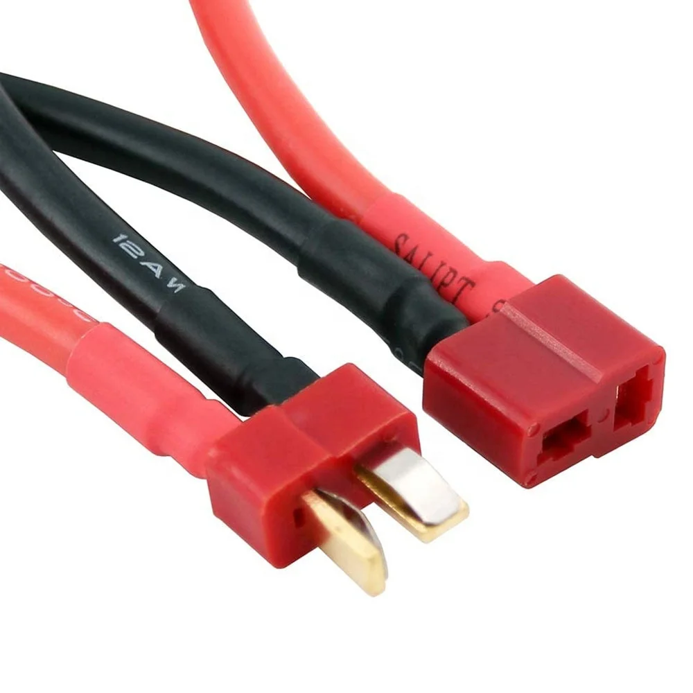 10 قطعة عمداء T موصل قابس سلسلة 12AWG 100 مللي متر سلك السيليكون كابل يؤدي لأجزاء RC وبطارية ليبو
