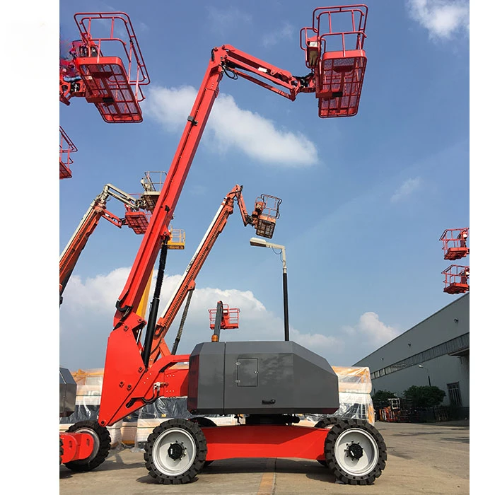 YG10-22M Hydraulic Diesel/electric Boom Lift Mobile Arm Articulated Man Work Platform Curved Self Propelled Telescopic Boom Lift