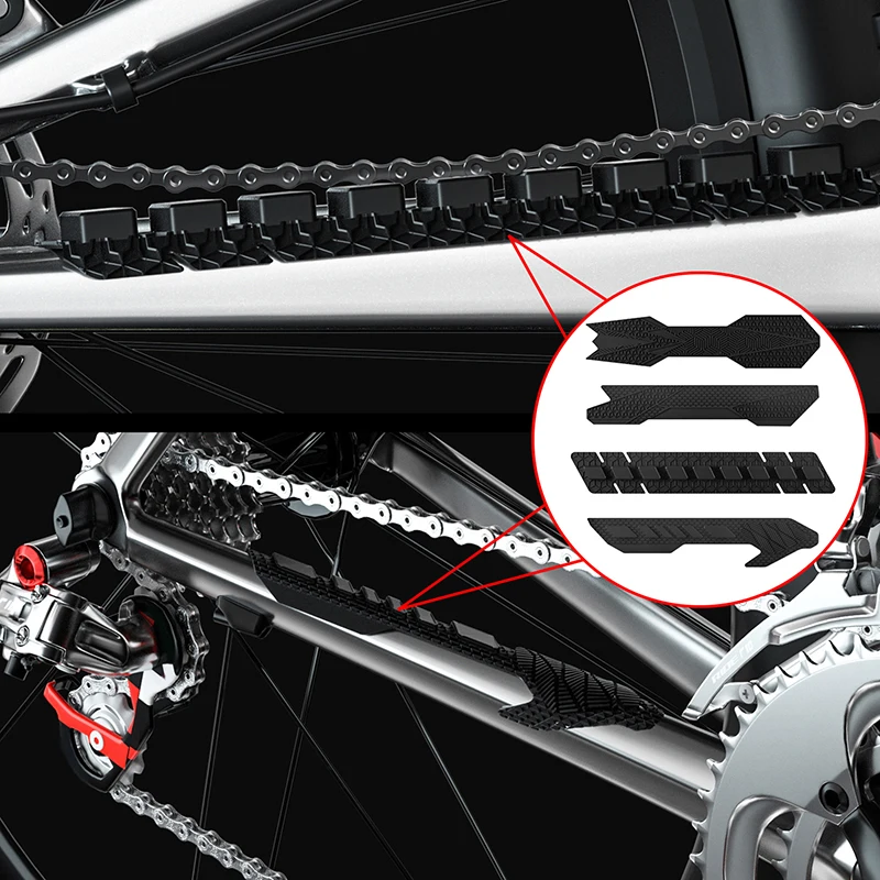 Bicycle Chainstay Protector Pad MTB 3D Silicone Chain Stay Frame Guard For Road Cycling Mountain Bike Chain Protection Sticker