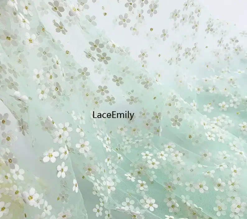 10 colors Flower printing soft tulle fabric delicate floral tulle lace for Girl Dress, Party Dress, Costume design 59