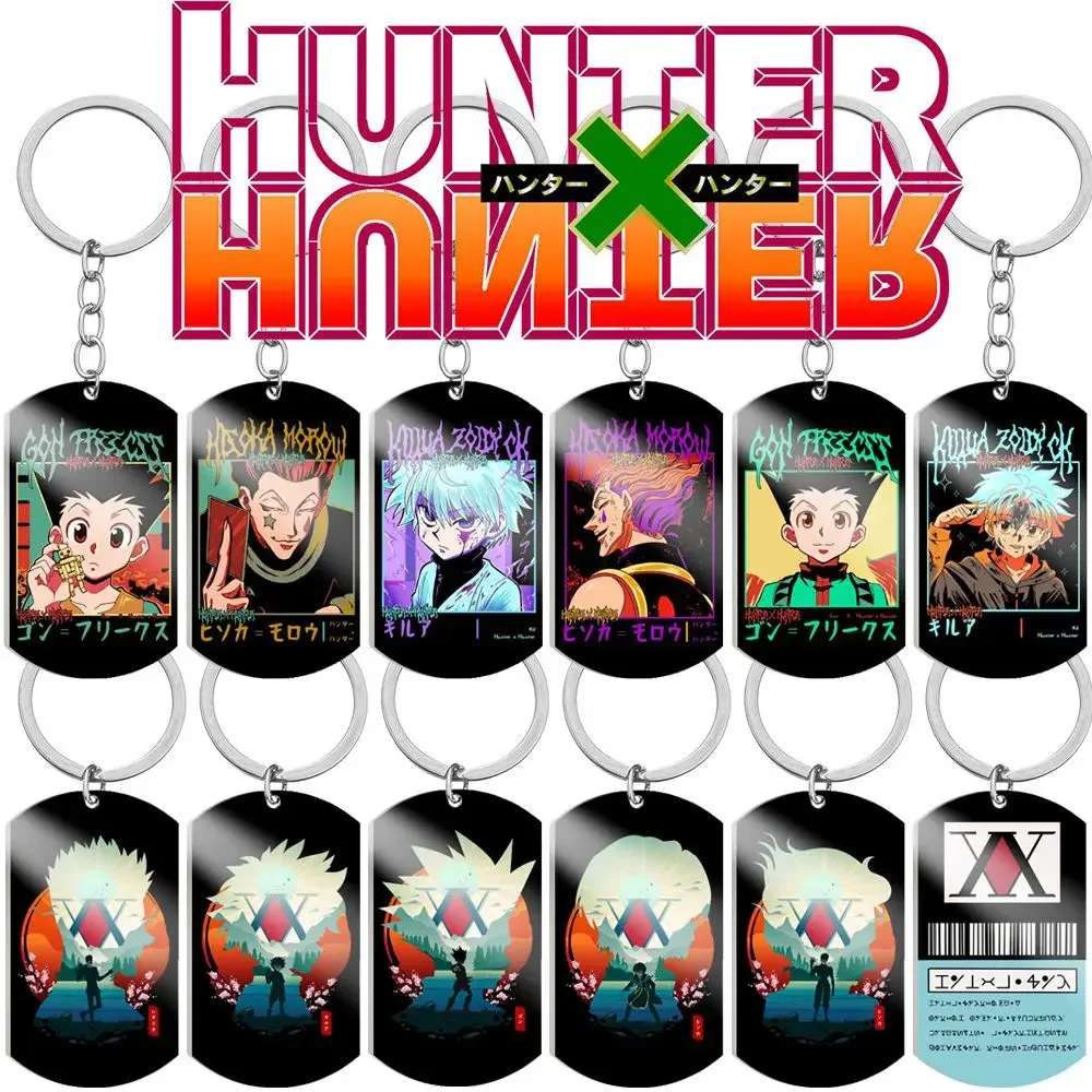 

Anime HUNTER x HUNTER Keychain Colorful Hunter License Stainless Steel Charm Keychain Trendy Jewelry Keyring for Men & Women