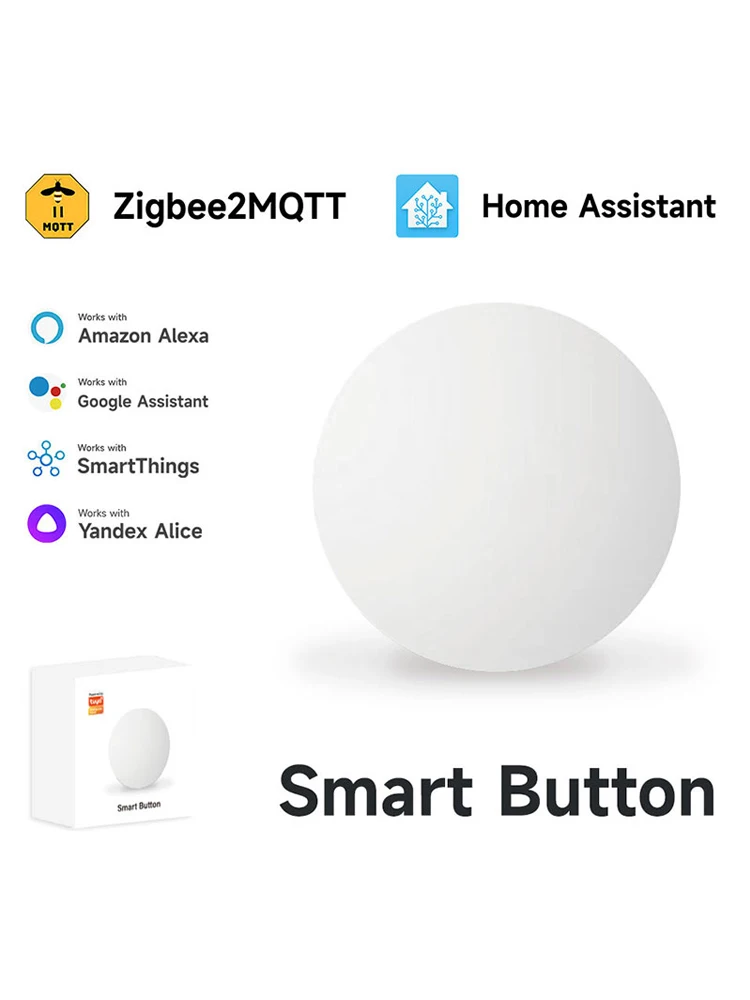 Zigbee3.0 2MQTT Smart Button Scene Switch Draadloze afstandsbediening One Key Controller Smart Home Automation Scenario voor Alexa Google - afbeelding 2
