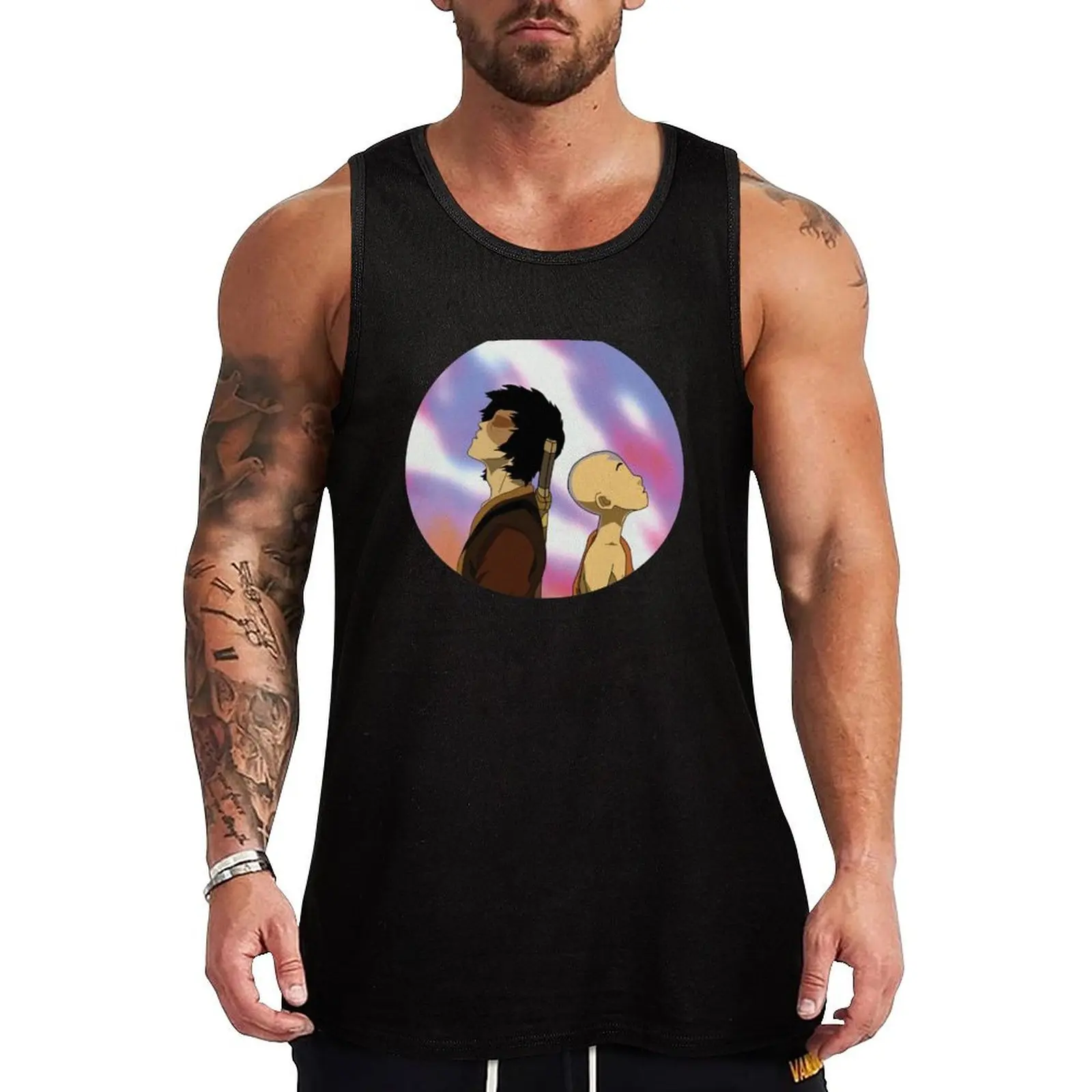 Zuko and Aang Dragon Dance Tank Top Men's gym t-shirt Gym t-shirt man Gym T-shirts for men Male vest