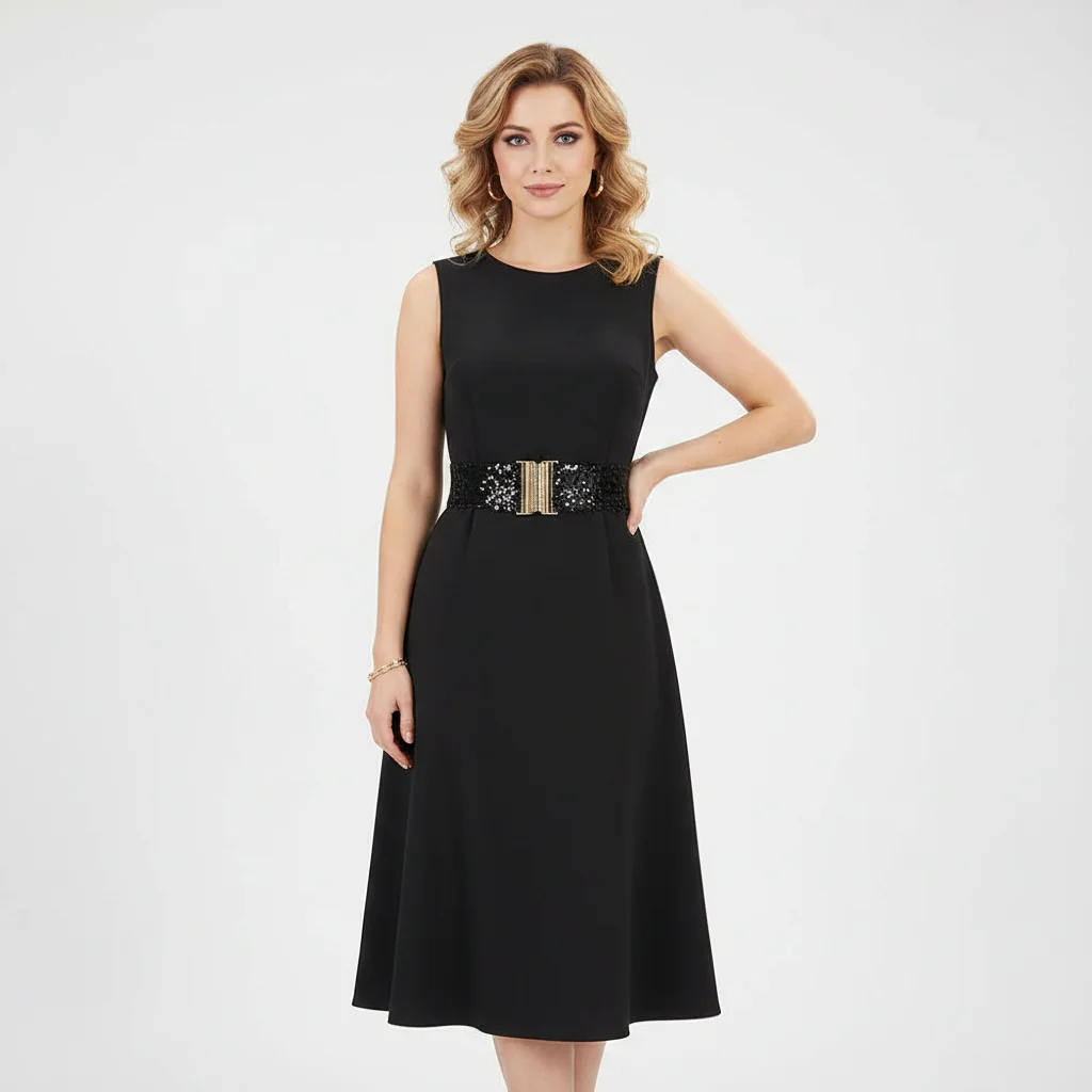 Special Design Elastic Sequin Stretch Belt Gold Buckle Eye Catching Wide Waist Belt 60cm Disc Belts Women Girl