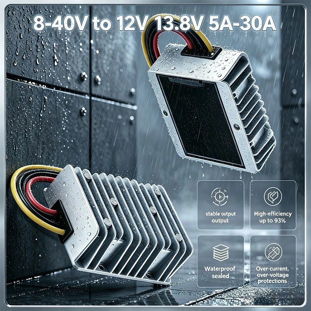 8-40V to 12V 13.8V 5A-30A DC DC Converter Boost Buck Module Step-Up Down Voltage Stabilizer Reducer Regulator for Car CE ROHS