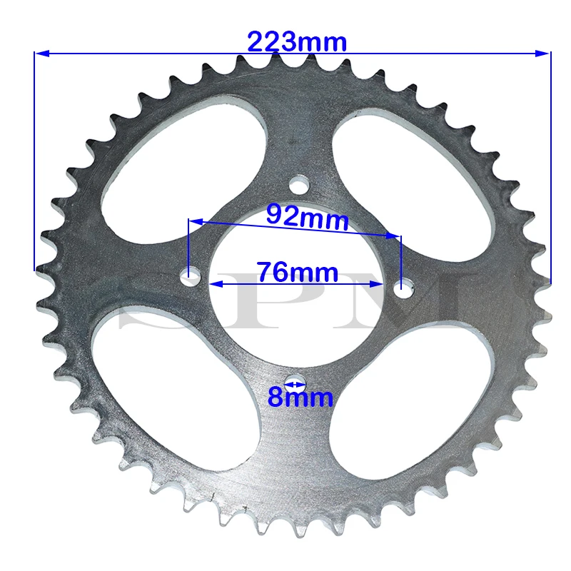 Four-hole rear sprocket 76MM 520 43T/45T, used for ATV, off-road vehicles, karting, motorcycle chain sprocket