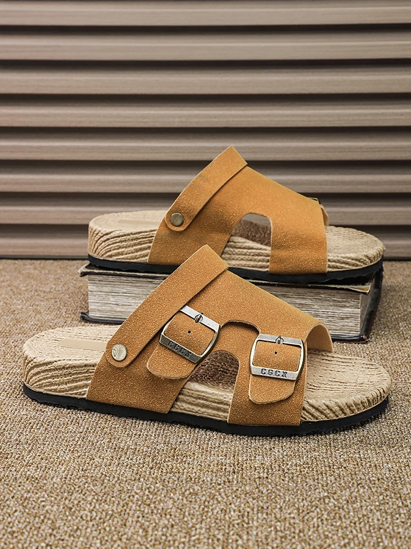  Men's Summer 2026 Outdoor Wear Anti-Slip Wear-Resistant Slippers Driving Two Users Outdoor Cool Slippers