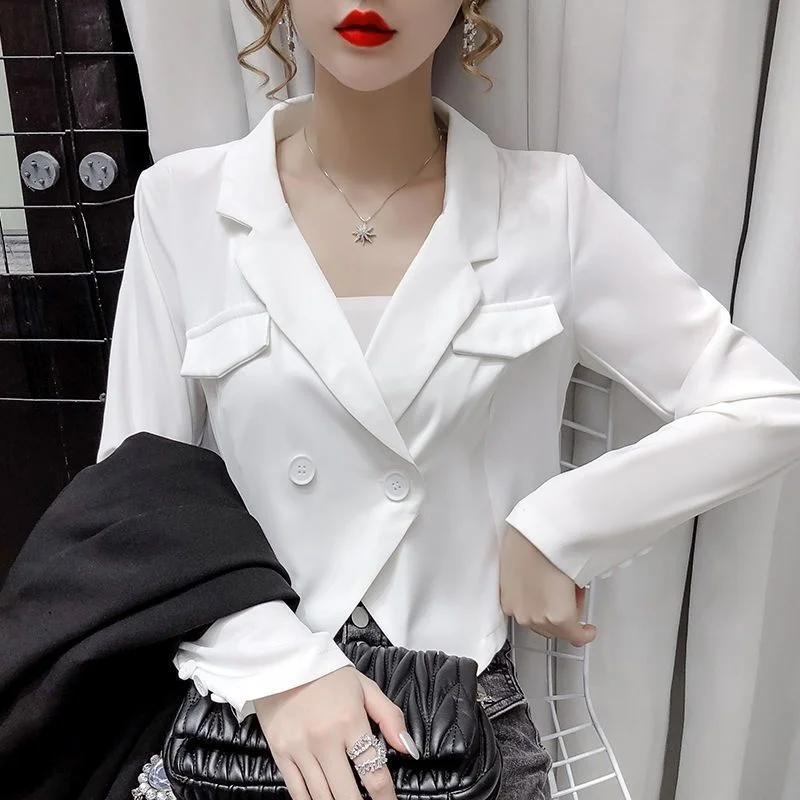 

Blazers Women Solid Daily Simple All-match Ladies Comfortable Trendy Spring Designer Korean Style Vintage Casual Elegant Chic