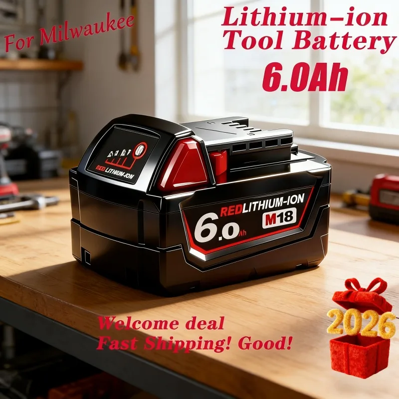 

Fit Original Milwaukee M18 18V 12Ah Li-ion Battery, 15-Cells Long Cycle Life Replacement for 48-11-1815 48-11-1850 Tools Battery