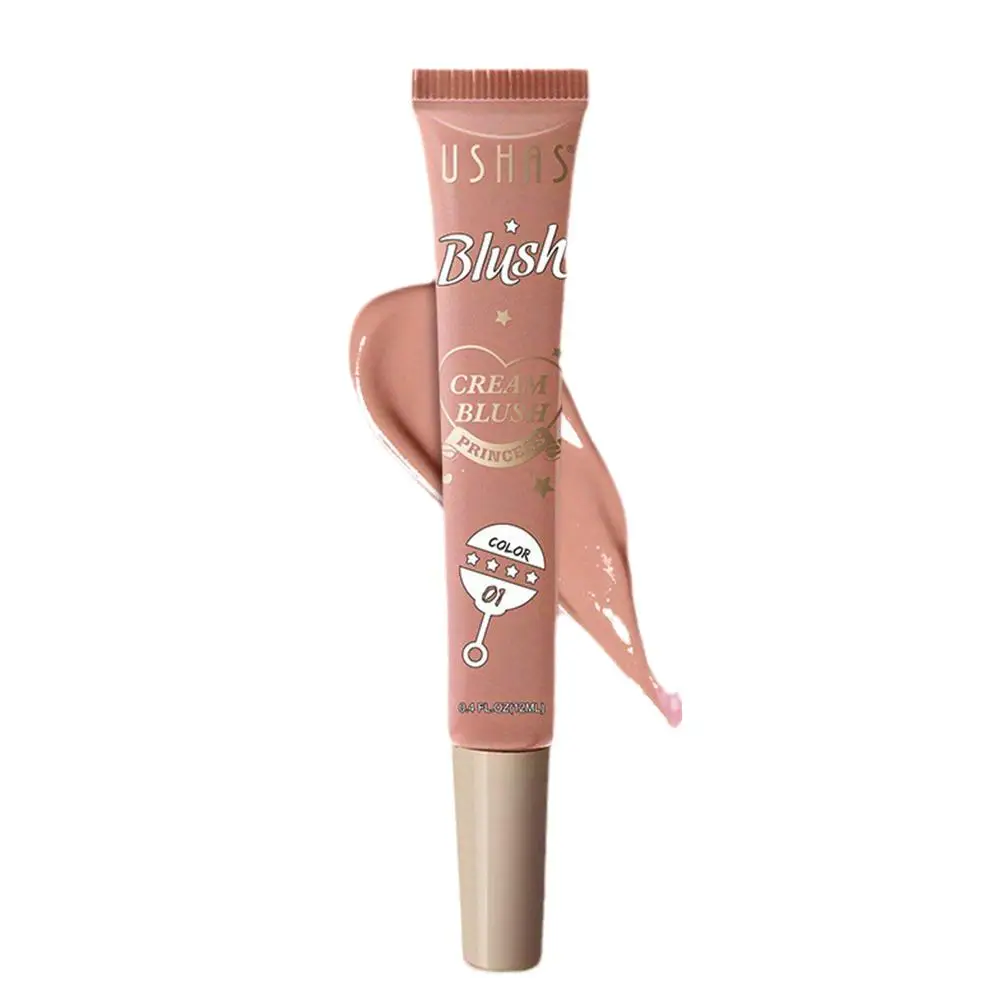 Natural Long Lasting Waterproof Liquid Blush, Lip and Face Contouring Stick, Blush Facial, Soft 4 Color, Q0I7, 12ml