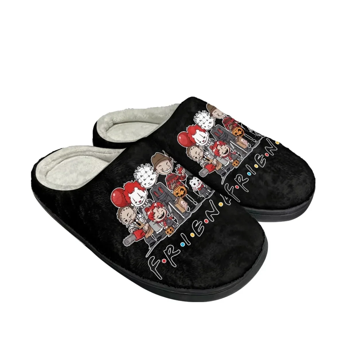 Creative Friends Design Women Indoor Slippers Winter Warm Couples Comfy Footwear Non-Slip Home Cotton Slippers Print On Demand