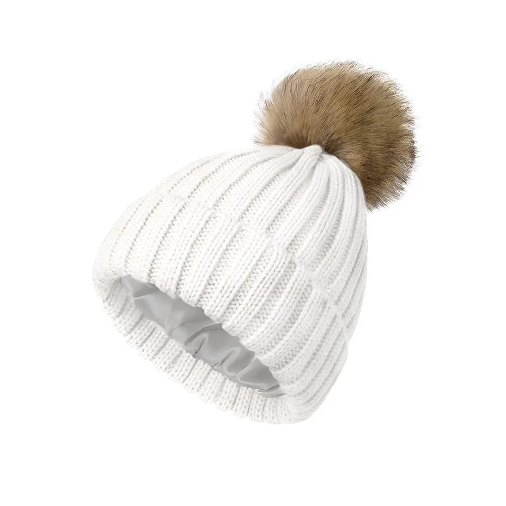 

Fashion Soft Winter Beanie Hat Keep Warm Solid Color Pom Pom Beanies Casual Knit Wool Warm Knit Hats for Men Women