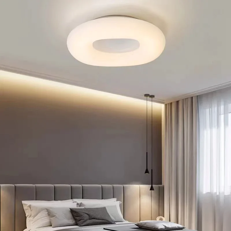 Modern minimalist living room LED pendant light donut ring bedroom restaurant children's ceiling light home decoration lighting