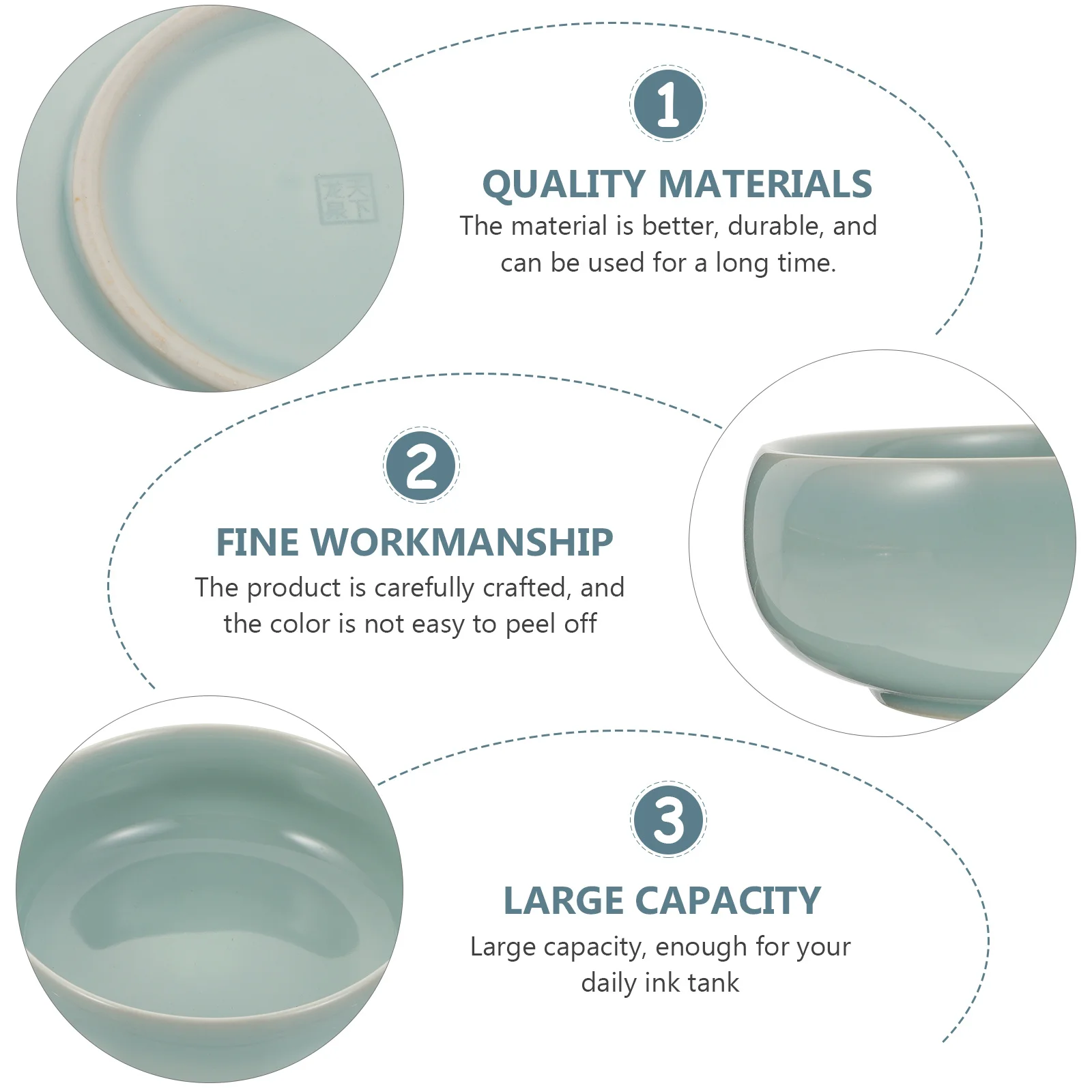 

Ceramic Ink Brush Washer Porcelain Ink Well Home Sumi-Brush Durable Decorative Calligraphy Supply Home Sumi-Brush Washer