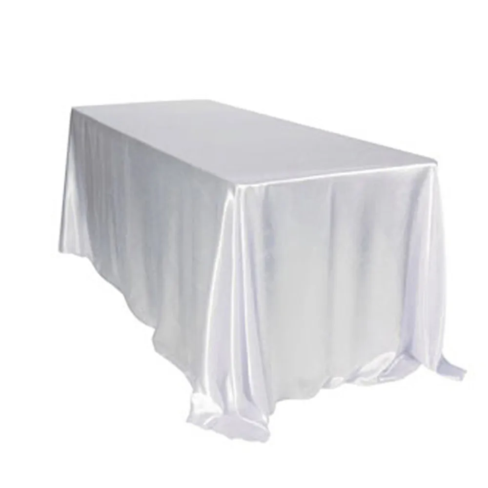 228x396cm Washable Rectangle Satin Wedding Tablecloth Table Cloth For Restaurant Hotel Banquet Party Events Decor Table Cover