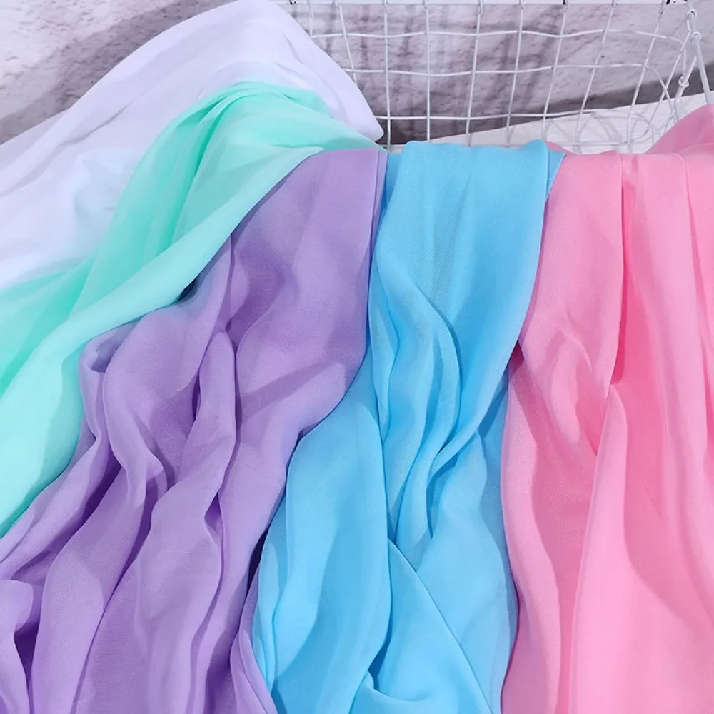 42 Colors Translucent Chiffon Tulle Fabric Material for Skirt Decoration Stage Performance Costumes DIY Sewing Handmade Fabric