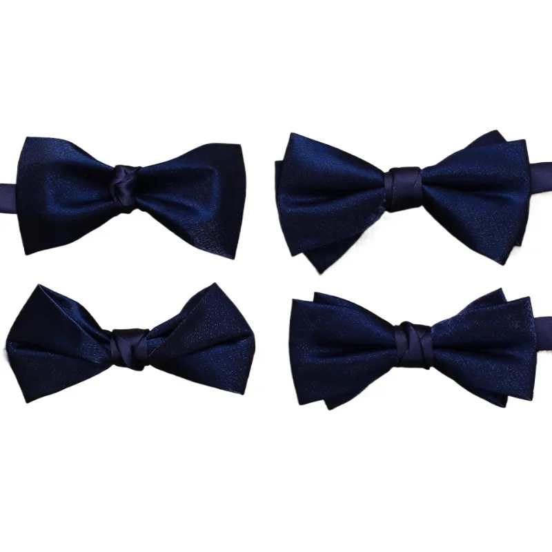 Formal business new men's blue  spot business fashion retro double bow tie suit banquet accessories