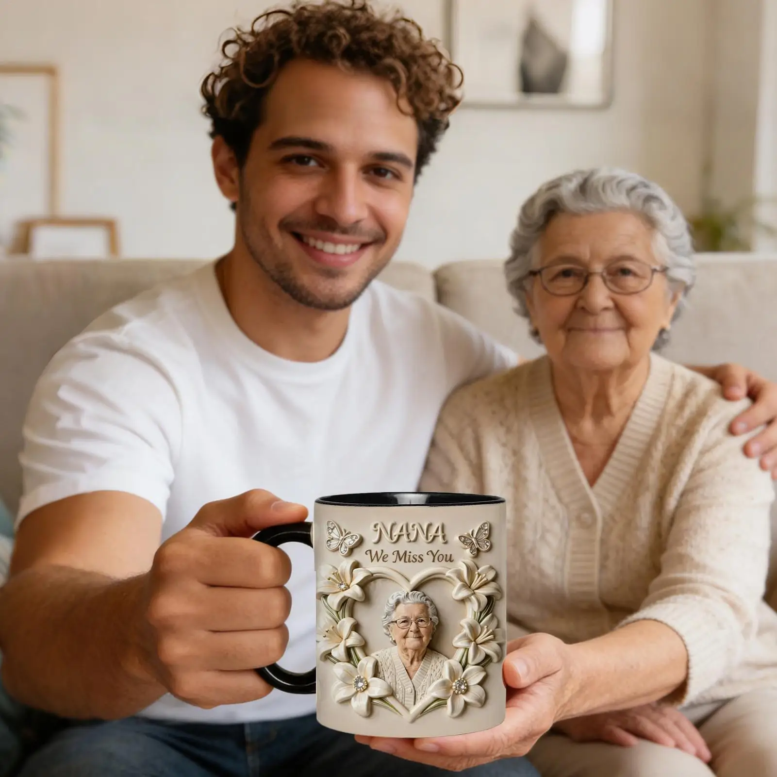 

Ceramic Cup Grandma Wreath Drinkware 300ml Birthday Coffee Drinking Mugs For Women Grandma Mom Milk Latte Cappuccino Juice Soda