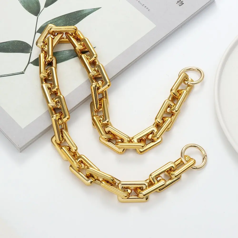 

DIY Fashion Gold Crossbody Chain Shining Buckles Replaceable Metal Bag Strap Shoulder Bag Handle Hardware Bag Belt Purse Chain