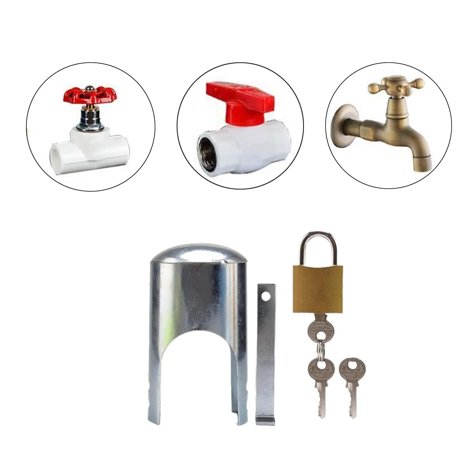 

Outdoor Faucet Lock with 3 Keys Keyed Padlock Garden Yard Water Spigot Lock