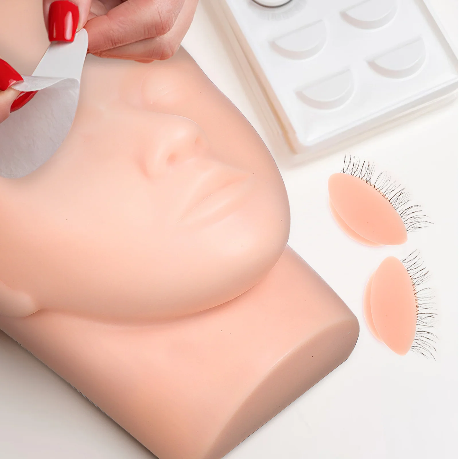 Replacement Eyelids For Lash Extension Realistic Silicone Practice Eyes Reusable Lash Training Tools Makeup Practice