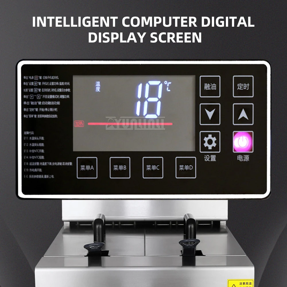 Freidora eléctrica comercial con Control inteligente de temperatura Fritadeira Elétrica Oleo Equipo de cocina comercial