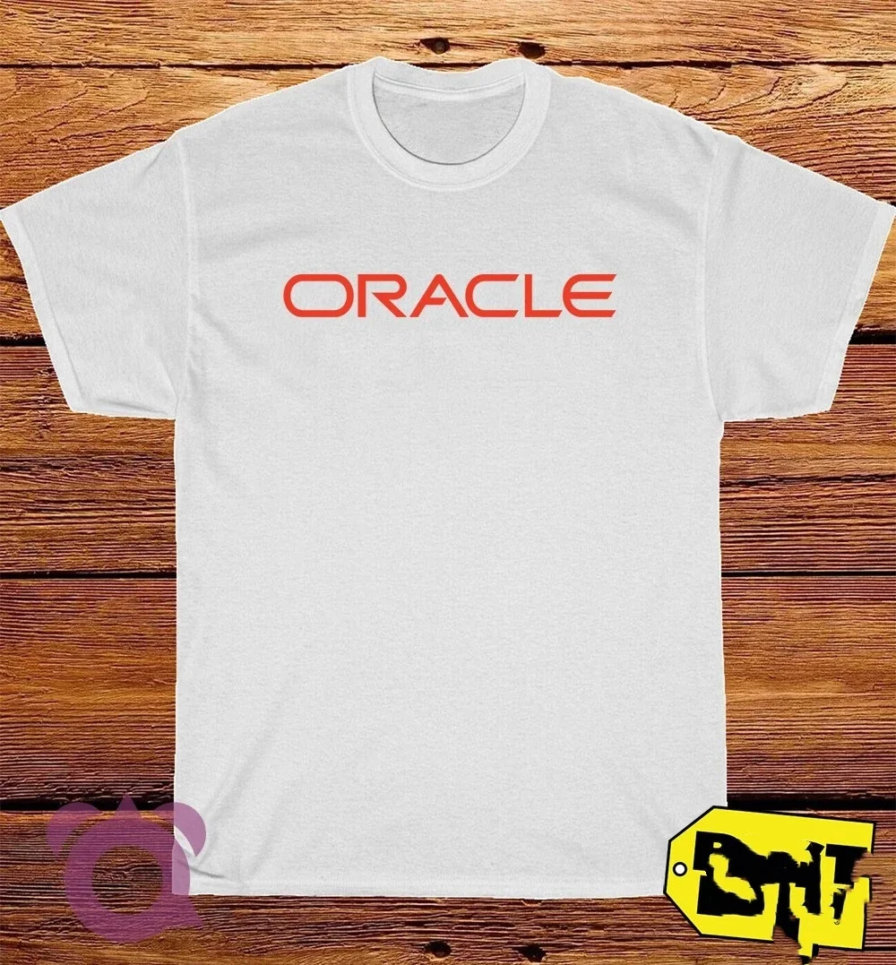 Nieuwe Oracle Corporation-logo bedrukt unisex street fashion trend korte mouwen puur katoen ronde hals