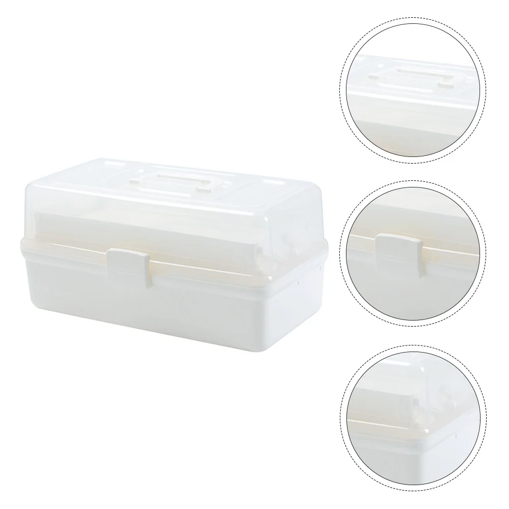 1 قطعة صندوق طبي محمول متعدد الطبقات مع تصميم مقصورة مناسب للمدرسة المنزلية ورياض الأطفال