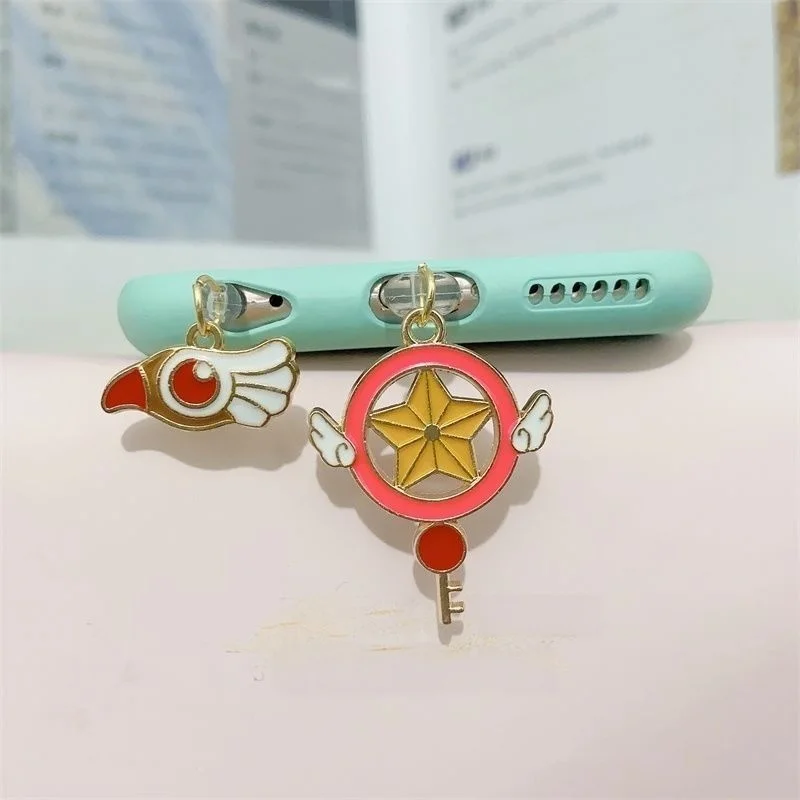 Cardcaptor Sakura Cartoon Anime Magic Wand Dust Plug Earphone Plug Charging Plug Couple Style Universal Mobile Phone Pendant view 4