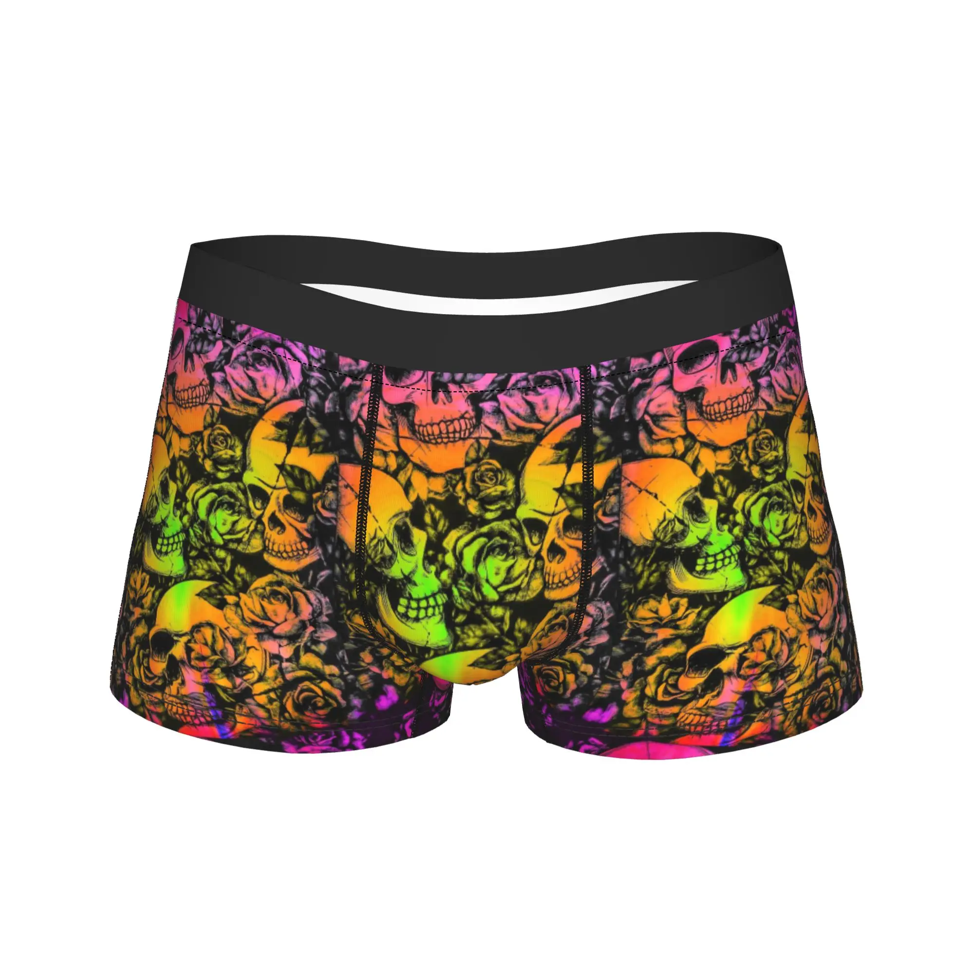 Trippy Skull Graffiti Underwear  Pattern Boxershorts Hot Sale Men's Panties Funny Shorts Briefs Birthday Gift