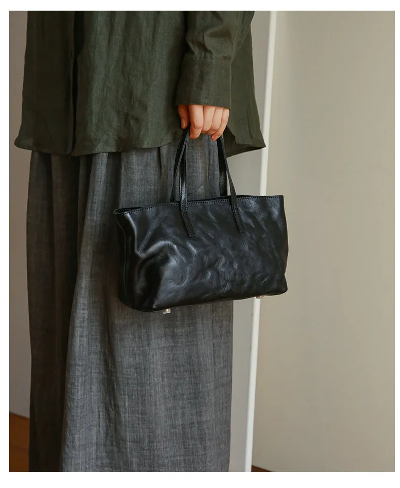 PNDME lässige, handgefertigte Vintage-Handtasche aus Rindsleder, erste Schicht, Damenhandtasche, schlicht, modisch, luxuriös, aus echtem Leder, Damen-Umhängetasche. – Detail 19