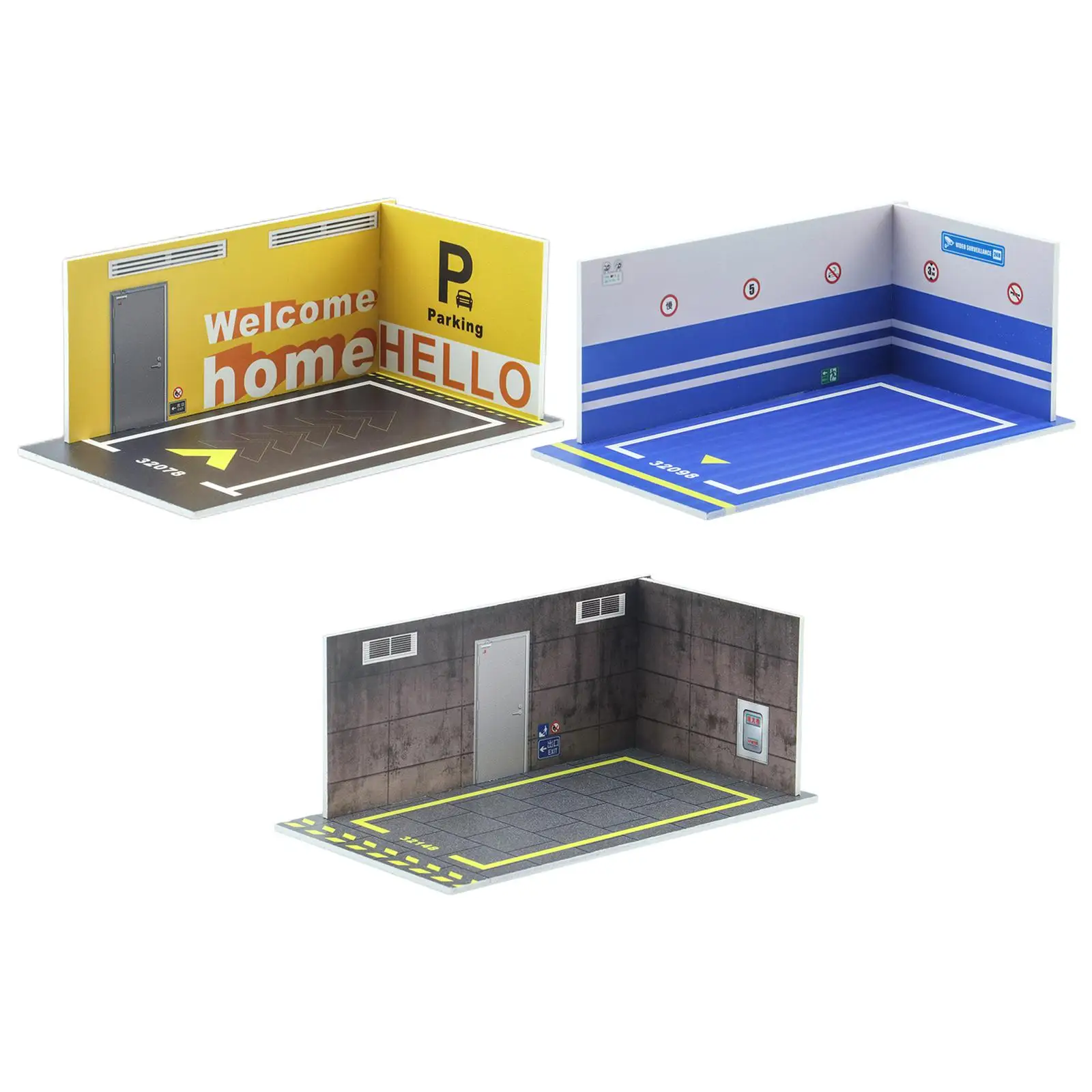 PVC 1/32 Parking Lot Background Wall Decor for Office Home 1/32 Model Car