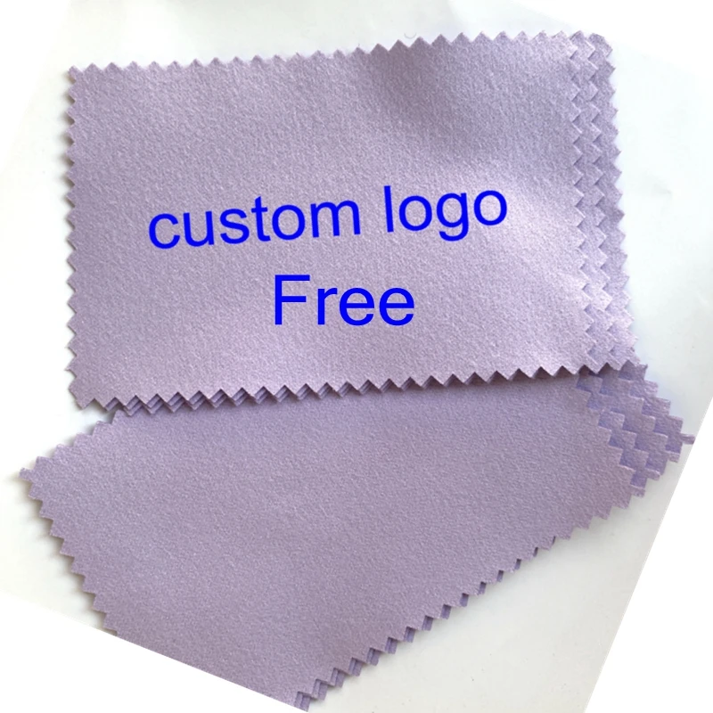 Custom Logo 200PCS 10*6.5Cm Silver Polishing Cloth Customize Jewelry Tool Cleaning Opp Bag Individual Pack Wiping Suede