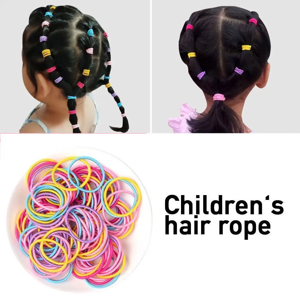 1 Pcs Children\'s Hair Rope Hair Loop Seamless Leather Band Headgear Student Elastic Hair Rope Colorful Choices Healthy Materials