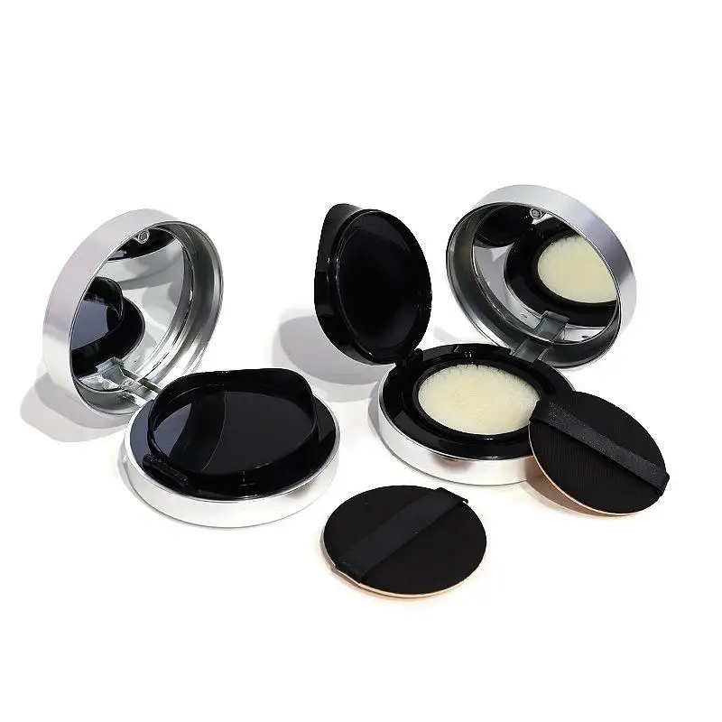 Boîte bouffante à coussin d'air vide – Trousse à cosmétiques portable avec éponge à poudre et miroir |   Pour remplir BB crème/fond de teint