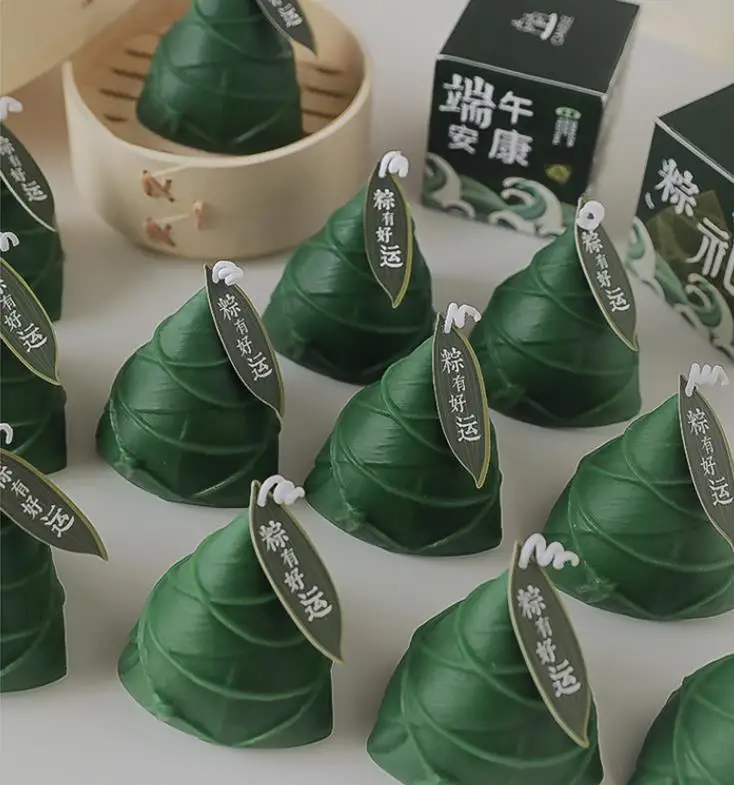 Zongzi Aromatherapy Candle Wholesale Atmosphere Fragrance with Hand green Handmade Imitation Wax