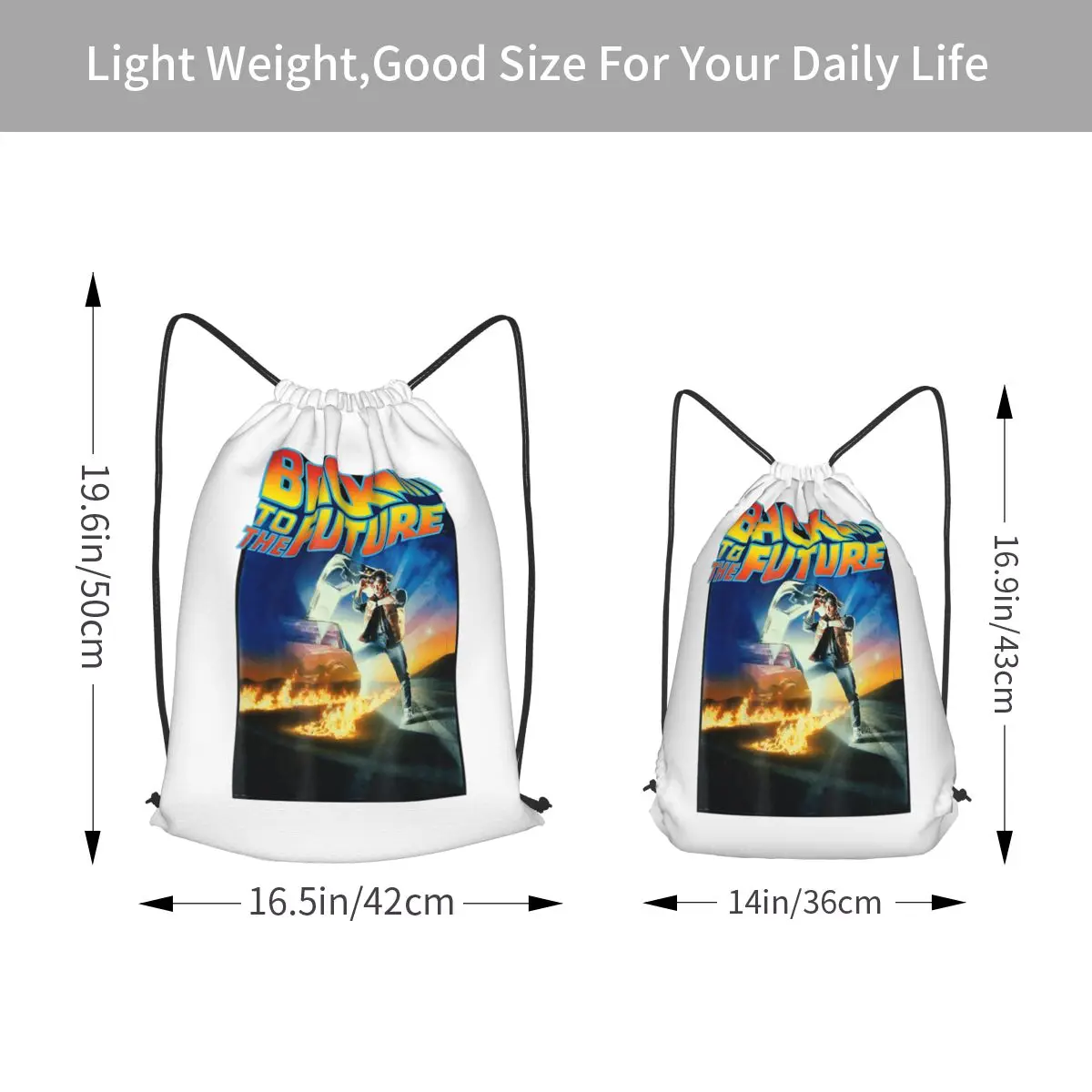 Back To The Future Backpacks Portable Drawstring Bags Shoes Bag Book Bags for Travel Students view 2