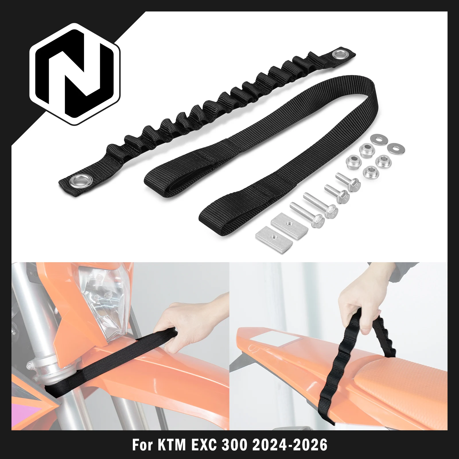 NICECNC Correa de elevación delantera y trasera para KTM 2024-2026 EXC 300 EXC 250 EXCF 350 EXC 450 XCW 300 XCF-W 450 500 y Husqvarna TE 300