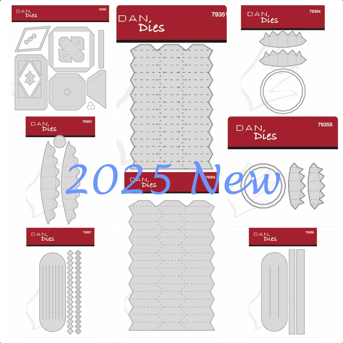 

Newest 2025 Folded Christmas Ball Heart Lanterne Cutting Dies for Scrapbooking Paper Making Frame Card Craft Supplies