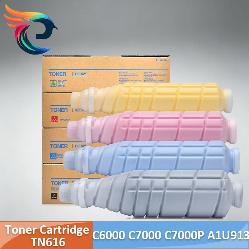Japan TN616 BK C M Y Toner Cartridge For Konica Minolta C6000 C7000 C7000P A1U9130 A1U9233 A1U9433 A1U9333