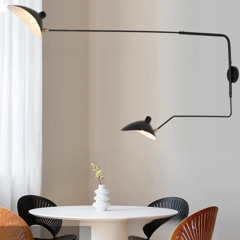 

Nordic Creative Designer Swing Arm Wall Lights Bedroom Industrial Retro Wall Lamp Simple Living Room Modern Led Light Fixtures